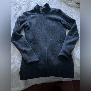 Ibex Blue-Gray merino wool zip tunic Jacket